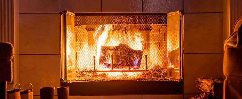 Mendota Hearth Landscape Fireplace Installation in Libertyville, Illinois